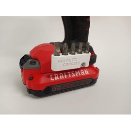 MAGNETIC Bit Holder for Craftsman V20 Drill or Driver - 5 Slot -Hex Bit Organizer (White)