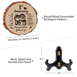 1st Wedding Anniversary Unique Gifts, 1 Year Anniversary Elegant Gifts for Boyfriend Girlfriend, 1st Anniversary Wooden Plaque Gifts for Couple, Anniversary Blissful Gifts for Him Her, Boyfriend Gifts