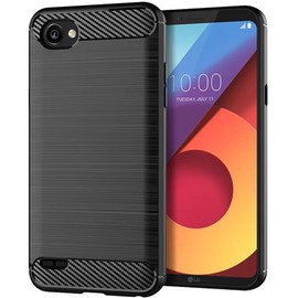 Vultic Carbon Fiber Case for LG Q6, Durable [Shock Absorption] Slim TPU Matte Lightweight Bumper Cover (Black)
