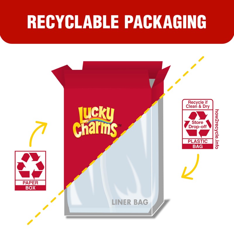 Lucky Charms Gluten Free Cereal with Marshmallows, Kids Breakfast Cereal,