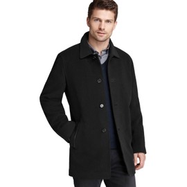 Cole Haan Men's Wool Cashmere Button Front Topper, Charcoal, X-Large
