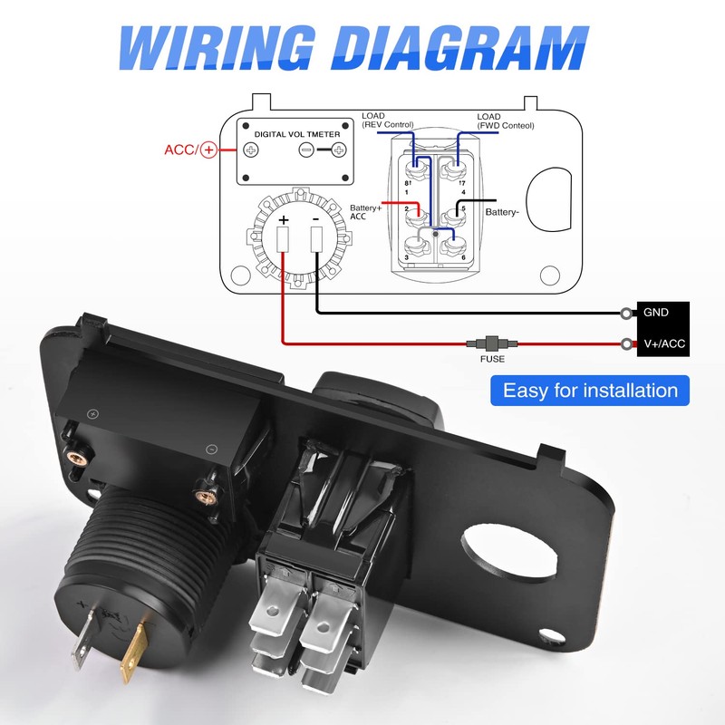 Nilight Golf Cart Key Switch Console Panel 9V-48V DC with