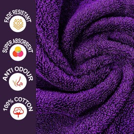 Towelogy® Premium Large Hand Towels Set 100% Combed Ring Spun Cotton Quick Dry & Super Absorbent Hotel Quality Multipurpose for Bathroom Spa Gym & Travel Size 50x85cm (Purple Aubergine, Pack Of 1)