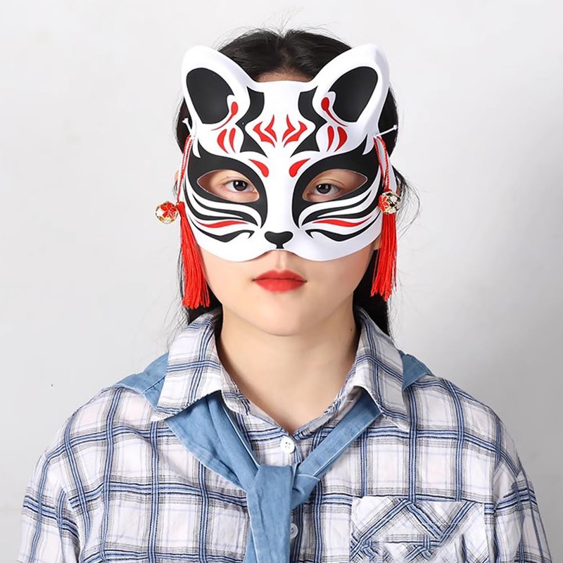 GOODCHI 5-piece Set Fox Mask Japanese Style Cosplay Costume Accessory