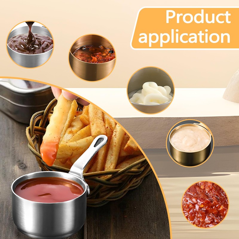 BangBoom 6 PCS 304 Stainless Steel Dipping Sauce Cups with