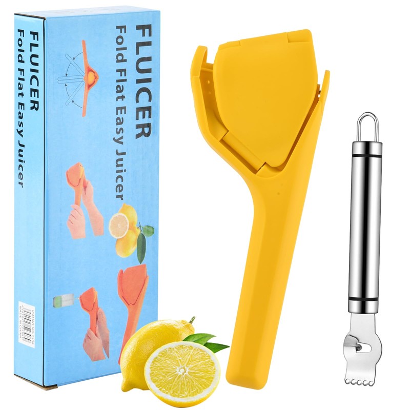 AUAUY Lemon Squeezer with Lemon Zester Peeler, Professional Manual Lemon