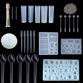 TopHomer Jewelry Making Craft Kit Resin Molds Set DIY Jewelry Making Kits Craft Necklace Jewelry Pendant Making for Resin Crafts Beginners