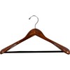 Wide Shoulder Wooden Suit Hangers 6 Pack, Luxury Solid Wood