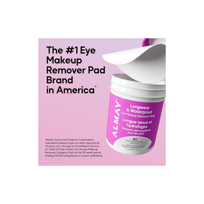 Almay Pads desmaquillantes biodegradable longwear 120 piezas