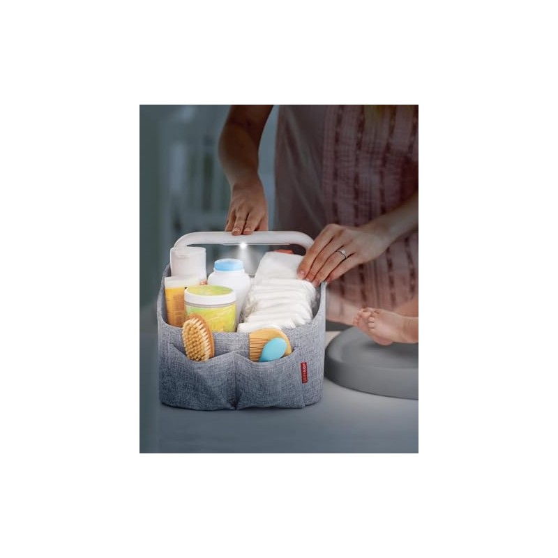 Skip Hop Diaper Caddy Organizer with Touch Sensor Night Light,