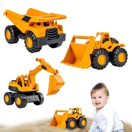 HSMHLYYB Digger Toy, Pack of 3 Sand Toy, Digger Sandpit, Use Dump Truck, Digger Beach Toy, Car