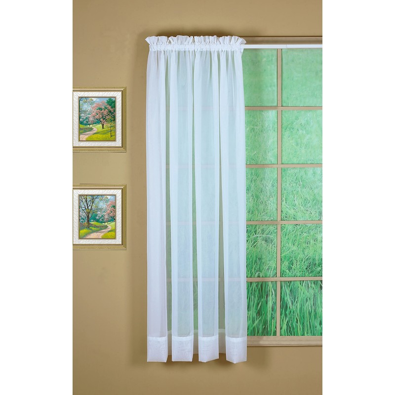 Today's Curtain Emelia Original Voile Panel 63", White, 60"W x