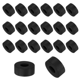 M METERXITY 20-Pack Rubber Spacer 0.39" ID 0.98" OD 0.39" Thick Neoprene Anti Vibration Pads Round Isolation Washers Bushings for Cars/Boats/Home/Machinery, Shock Noise Reduction Pads [Black]