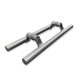 NHN Post-Mount Offset Double-Sided Ladder Style Push-Pull Stainless Door Handle for Steel, Aluminum and Glass Doors, Brushed Stainless Steel Finish (12inch, Satin Stainless Steel)