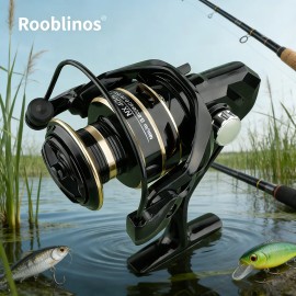Rooblinos NX 5.2:1 Spinning Reel Fake Nylon Lake/Stream Fishing EVA Handle Two-Speed System Anti-Reverse System 1000-7000 SeriesSpool Capacity: 1000 Series