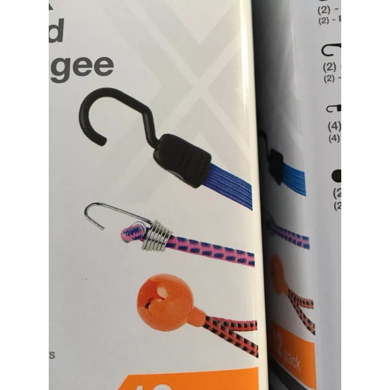 HDX Lot of 2 HDX 12 Packs Flat Bungee Cords