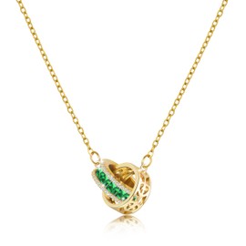 Linawe Women's Gemstone Pendant Necklace, Statement Necklace, Jewellery Set, Stainless Steel Chain, Birthstone Crystal Necklace Pendant, Available in Gold, Rose Gold and Silver, Gemstone Stainless