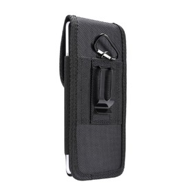 DFV mobile - Nylon Belt Holster with Metal Clip and Card Holder for Tecno Spark GO (2024) - Black