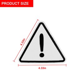 Osilly 6PCS Car Triangle Reflective Sticker, Automotive Safety Triangle Warning Exclamation Point Pay Attention Sign The Pet Logo Stickers Outdoor, Universal for SUV, Truck, RV and More（White）