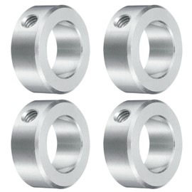 uxcell 4pcs Set Screw Collars 1" Bore, Aluminum Shaft Collars, 1-5/8" OD and 5/8" Thickness, Set Screw Clamp Collar, Stop Collar for Linear Rod Shaft Guide