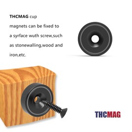 Neodymium Round Black Base Cup Magnets 40 lbs Pulling Force 0.98"(25mm) Pack of 10 with Countersunk Hole,Mounting Screws,Strong,Industrial Strength Rare Earth Magnets for Home,Kitchen,Work