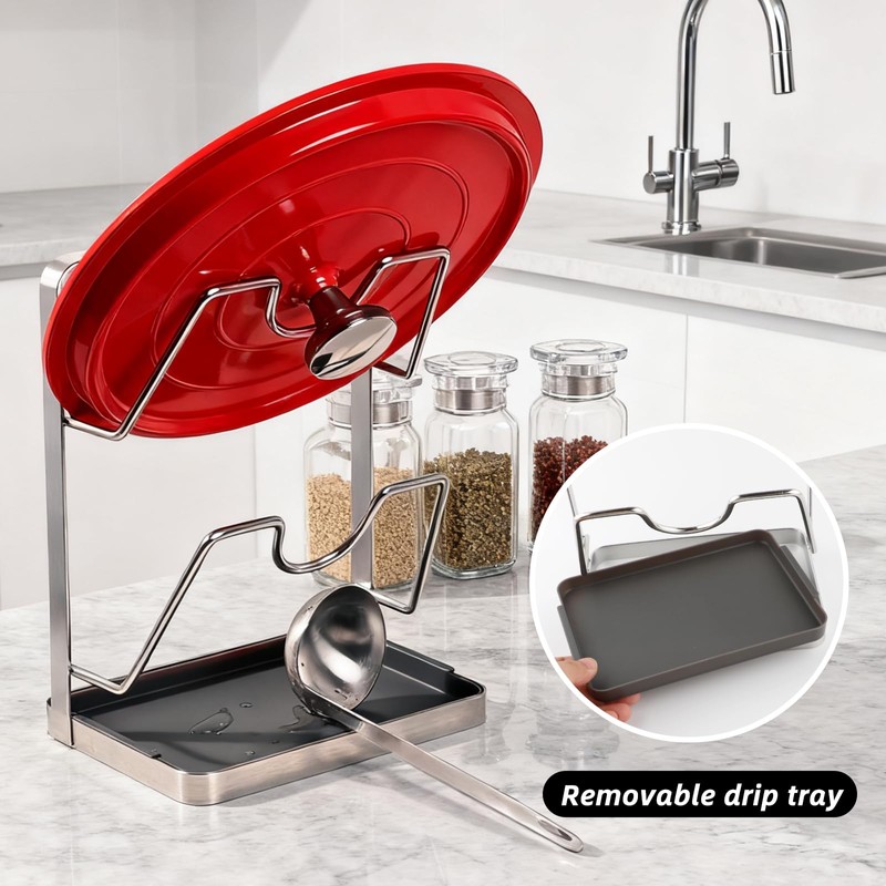 304 Stainless Steel Pot Lid Holder While Cooking,Kitchen Pot Lid