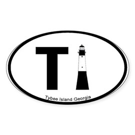CafePress Tybee Island GA Oval Sticker Oval Car Bumper Sticker