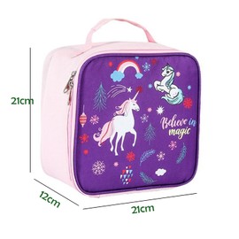 KEAIDUO Lunch Bag for Kids Girls, Gifts for Girls, Kids Snack Bag Insulated Reusable Lunch Tote Bag Thermal Cooler Bags Purple Unicorn