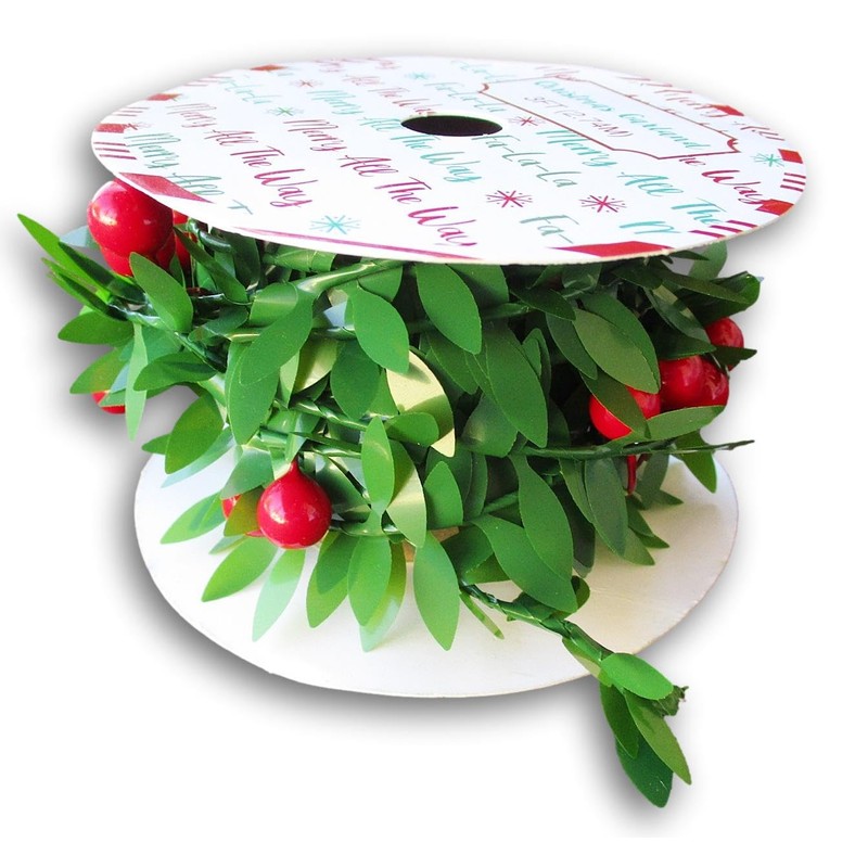 Christmas Holiday Holly and Berry Garland - 3 Feet