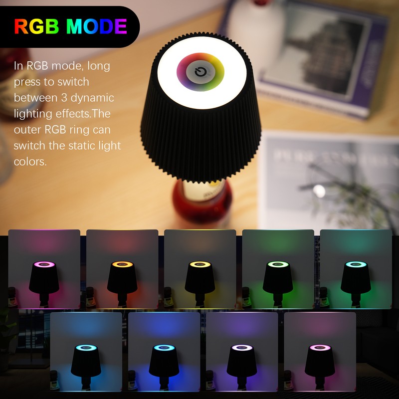 Touch Control Bottle Lamp RGB CCT Restaurant Table Lamp IP54