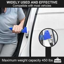2 Pack Car Door Handle for Elderly Portable Car Handle Assist Support Handle Built in Window Breaker Seatbelt Cutter Multifunction Handle Car Door Latch Handle for Seniors and Handicapped (Blue)