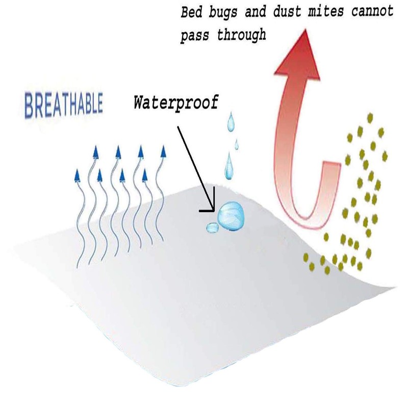 Pillow Protector Pair Waterproof Antiallergy Full Enclosure with Zip Protector