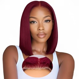 EAGERA 99j Burgundy Bob Glueless Wear and Go Wigs Human Hair 16 Inch 9x6 HD Lace Closure 99j Glueless Bob Wig Pre Plucked Pre Cut Red Short Bob Wig Human Hair Pre Bleached 220% Density for Women