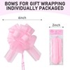 8 Pack Pull Bows for Gift Wrapping (6 Inch, Pink)
