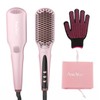 Ionic Hair Straightener & Curling Brush, Heated Flat Iron Brush,