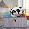 Relaxdays Bamboo Storage Basket, Bathroom & Bedroom Organiser, Square, Low