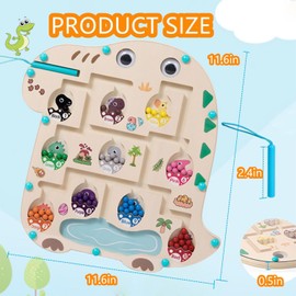 Dinosaur Toys, Magnetic Color and Number Maze, Montessori Toys for 2 3 4 5 Year Old, Learning Educational Sensory for Toddlers and Kids Boys Girls