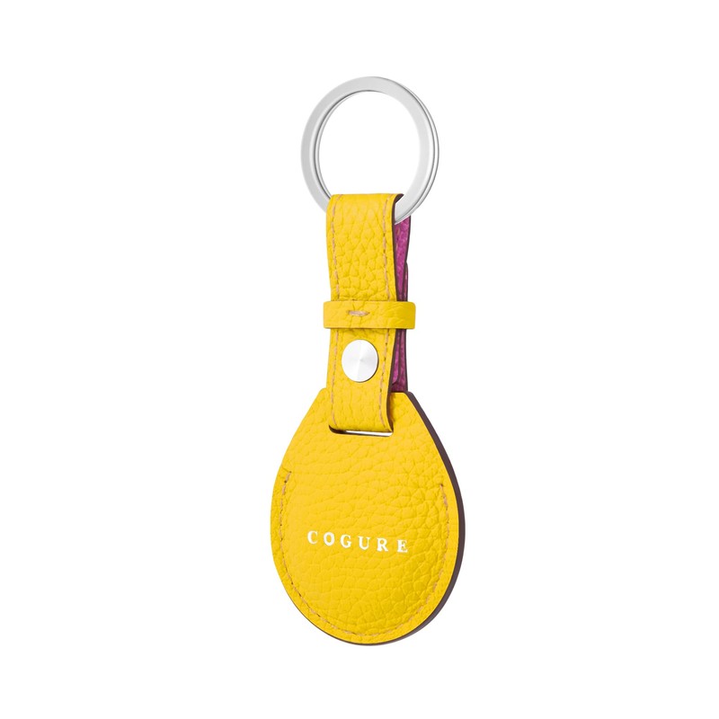 COGURE COPAT-K Charm Keychain, AirTag Case, Genuine Leather, Air Tag