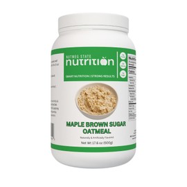 Nutmeg State Nutrition - High Protein Instant Oatmeal Mix, Keto Friendly, 15g Protein, 90 Calories, 0g Sugar, 20 Servings Per Container. 17.6 Ounces (Maple Brown Sugar)