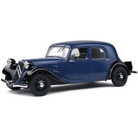 1937 Citroen Traction Dark Blue and Black 1/18 Diecast Model Car by Solido S1800906