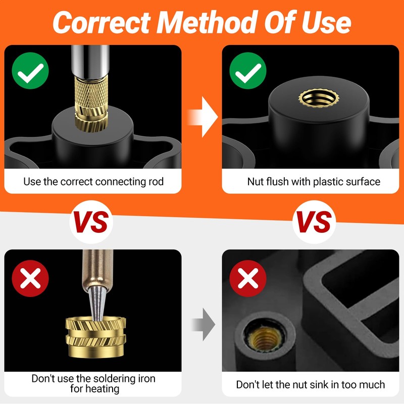 Preciva Threaded Inserts Soldering Tips Set, 6-Piece Soldering Tips for