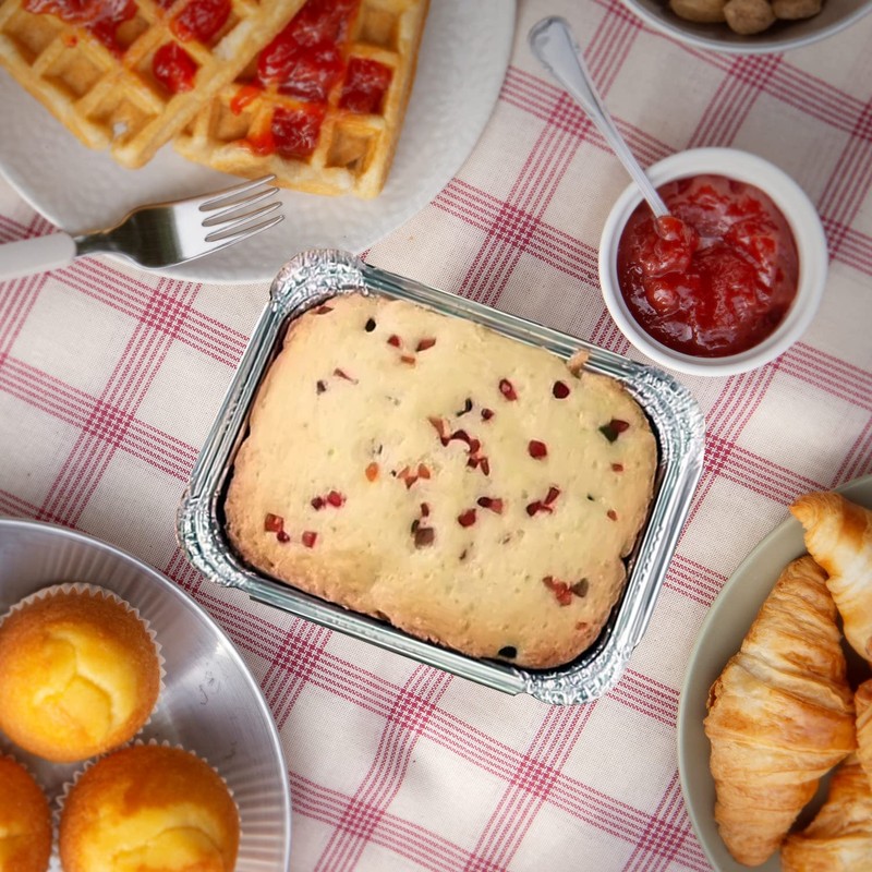 Homeshopa Aluminium Foil Trays with Lids, Disposable Tin Foil Containers,