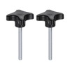QUARKZMAN Pack of 2 Star Handles M8 x 80 mm
