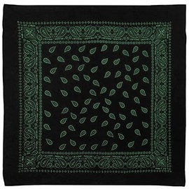 RED X Unisex XL Cotton Paisley Bandana Liquorice Collection - Green