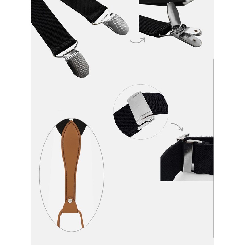 axy PU25 Men's Braces with Bow Tie Set of 2