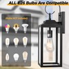 Yolsunes Black Dusk to Dawn Outdoor Wall Lantern, 19" Large