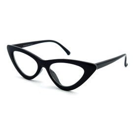 KISS Cat Eye Neutral Glasses Vintage Rockabilly Glamour Woman Optical Frame, Black V1