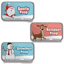 Christmas Poop Mints - Christmas Novelty Candy Mint Tins Gag Gifts (Set Of 3) Funny Christmas Stocking Stuffers Idea For Adults, Teens, Kids