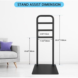 EBUY Chair & Couch Stand Assist bar, Heavy Duty Stand Assist Rail with Non-Slip Covers, Four Heights Assist Bar for Seniors, Pregnant, Adults and Other Relied On Persons