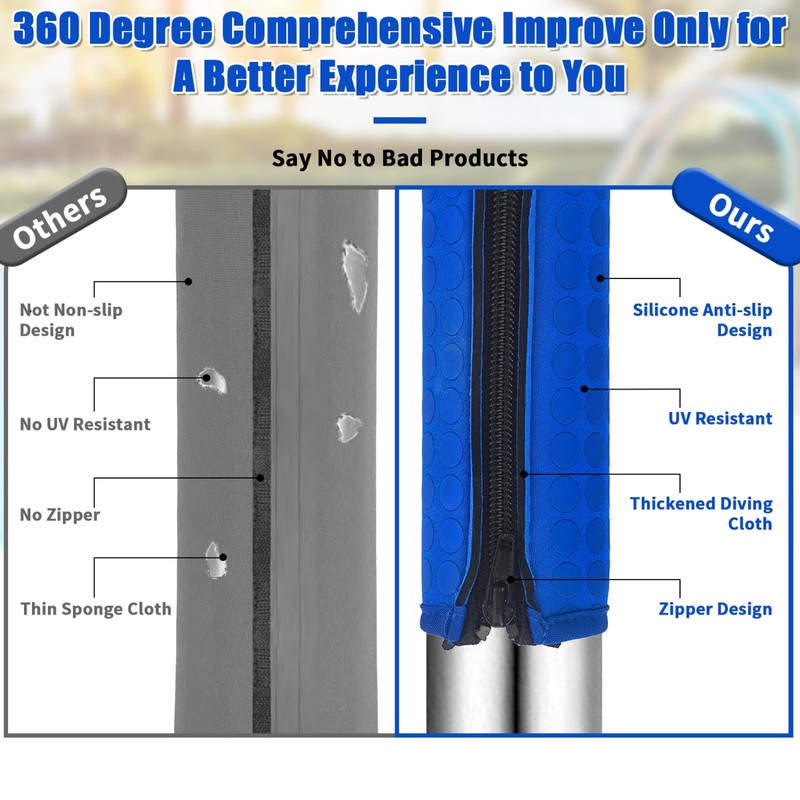 Pool Railing Covers 8ft, Non Slip Pool Handrail Covers with